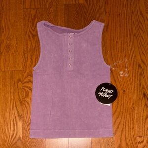 Purple Seamless Ribbed Tank Top